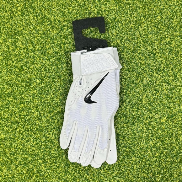 Nike Alpha Elite Size Large Baseball Batting Gloves White Black FD7816-132 - Picture 2 of 6